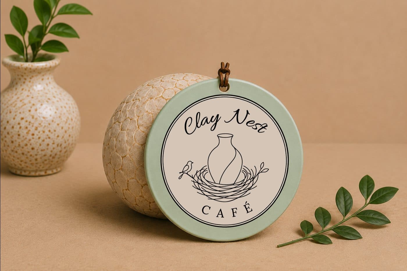 Clay Nest ceramic coaster